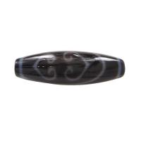 Prirodni Tibetanski Agate Dzi perle, Tibetanski ahat, Oval, dvostruka srca Vajra, 38x12mm, Rupa:Približno 2.5mm, Prodano By PC