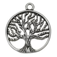 Bijoux pendentifs en acier inoxydable , arbre, noircir, 20x23.50x2mm, Trou:Environ 2mm, 10PC/lot, Vendu par lot