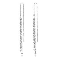 925 Sterling Silver Snáithe Trí Earrings, Croí, platanam plátáilte, do bhean, 72mm, 150mm, Díolta De réir Péire