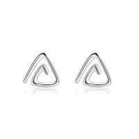 Boucle d'oreille bijoux en argent sterling, argent sterling 925, triangle, pour femme & creux, 5.70x5.90mm, Vendu par paire