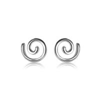 Sterling Silver Jewelry orecchino, 925 argento sterlina, placcato platino, per la donna, 6x6.90mm, Venduto da coppia