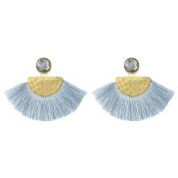 Zinc Alloy Tassel Earring, met Katoenen koord, kwast, gold plated, Vintage & voor vrouw & met strass, meer kleuren voor de keuze, nikkel, lood en cadmium vrij, 70x55mm, Verkocht door pair