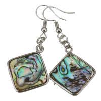 Shell - Orecchini, ottone, with conchiglia Abalone, Rombo, placcato color argento, per la donna, 52mm, 23x27mm, Venduto da coppia