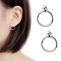 Messing Cartoon Split Earring, geplatineerd, voor vrouw, 14mm, Verkocht door pair