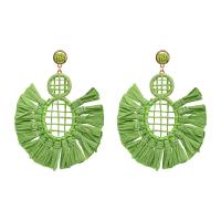 Papir Tassel Earring, med Zinc Alloy, guldfarve belagt, for kvinde & hule, flere farver til valg, 95x123mm, Solgt af par