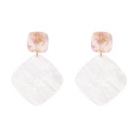 Acryl Drop Earring, met Zinc Alloy, gold plated, voor vrouw, meer kleuren voor de keuze, 44x62mm, Verkocht door pair