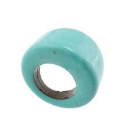 Tyrkysová prst prsten, Syntetický Turquoise, zelený, 18.5mm,, Vnitřní průměr:Cca 16.5mm, Velikost:5.5, 50PC/Lot, Prodáno By Lot