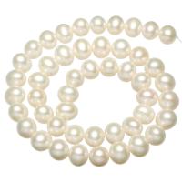 Perlas Patata Freshwater, Perlas cultivadas de agua dulce, natural, Blanco, grado AAAA, 9-10mm, agujero:aproximado 0.8mm, Vendido para aproximado 15.7 Inch Sarta