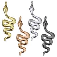 Mässing Smycken Hängen, Snake, plated, fler färger för val, 9x28x4mm, Hål:Ca 1mm, 10PC/Lot, Säljs av Lot