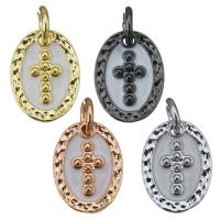 Brass Jewelry Pendants Flat Oval plated enamel Approx 3mm Sold By Lot