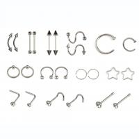 Stainless Steel Body Piercing Ékszer szett, piercing eszközökkel, 10-30mm, 37PC-k/Set, Által értékesített Set