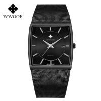 Reloj WWOOR® Collection, Vidrio, con acero inoxidable & aleación de zinc, chapado, Resistente al agua de la vida & para hombre, más colores para la opción, 37x34x11mm, longitud aproximado 8.6 Inch, Vendido por UD