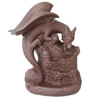 Porcelain Backflow Incense Burner, Gaineamh Corcra, Dragon, Inbhuanaithe, 200x155x132mm, Díolta De réir PC