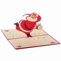 Biglietto d'auguri, carta, Babbo Natale, fatto a mano, Effetto 3D, 130x155mm, Venduto da PC