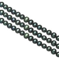 Kartoffel ferskvandskulturperle Beads, Ferskvandsperle, sort, 6-7mm, Hole:Ca. 0.8mm, Solgt Per Ca. 16 inch Strand