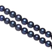 Krumpir Kulturan Slatkovodni Pearl perle, plav, 9-10mm, Rupa:Približno 0.8mm, Prodano Per Približno 15 inčni Strand