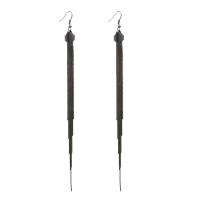 Zinc Alloy Tassel Earring, plated, voor vrouw, meer kleuren voor de keuze, nikkel, lood en cadmium vrij, 12x155mm, Verkocht door pair