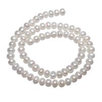 Brambor pěstované sladkovodní perle, Sladkovodní Pearl, přírodní, bílý, 6-7mm, Otvor:Cca 0.8mm, Prodáno za Cca 15 inch Strand