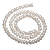 Brambor pěstované sladkovodní perle, Sladkovodní Pearl, přírodní, bílý, 5-6mm, Otvor:Cca 0.8mm, Prodáno za Cca 15 inch Strand