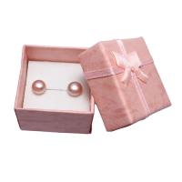 laiton boucle d oreille dormeuse, avec perle d'eau douce cultivée, pomme de terre, Plaqué d'or rose, pour femme, rose, protéger l'environnement, sans nickel, plomb et cadmium, 7-7.5mm, Vendu par paire