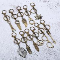 Sleutelhanger, Zinc Alloy, antiek brons plated, verschillende stijlen voor de keuze, 150mm, 10pC's/Lot, Verkocht door Lot