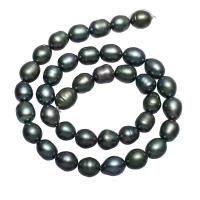 Kartoffel ferskvandskulturperle Beads, Ferskvandsperle, mørkegrøn, 8-9mm, Hole:Ca. 0.8mm, Solgt Per Ca. 15 inch Strand