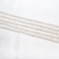 Kulaté kultivované sladkovodní perle, Sladkovodní Pearl, Kolo, přírodní, bílý, 3-4mm, Otvor:Cca 0.8mm, Prodáno za Cca 15 inch Strand