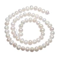 Perlas Patata Freshwater, Perlas cultivadas de agua dulce, natural, Blanco, 5-6mm, agujero:aproximado 0.8mm, Vendido para aproximado 14 Inch Sarta