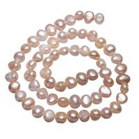 Grânulos pérolas cultivads de água doce, Pérolas de água doce, Batata, naturais, rosa, 7-8mm, Buraco:Aprox 0.8mm, vendido para Aprox 14.5 inchaltura Strand