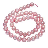 Potatis odlad sötvattenspärla pärlor, Freshwater Pearl, naturlig, rosa, 8-9mm, Såld Per Ca 14.5 inch Strand