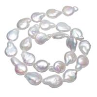 Barock odlad sötvattenspärla pärlor, Freshwater Pearl, Nuggets, naturlig, vit, 12-13mm, Såld Per Ca 15 inch Strand