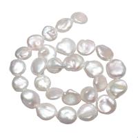 Grânulos pérolas cultivads de água doce, Pérolas de água doce, Batata, naturais, branco, 13-16mm, Buraco:Aprox 0.8mm, vendido para Aprox 15 inchaltura Strand