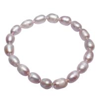 Grânulos pérolas cultivads de água doce, Pérolas de água doce, Batata, naturais, roxo, 7-8mm, Buraco:Aprox 0.8mm, vendido para Aprox 7.5 inchaltura Strand