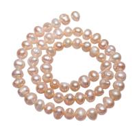 Brambor pěstované sladkovodní perle, Sladkovodní Pearl, přírodní, růžový, 7-8mm, Otvor:Cca 0.8mm, Prodáno za Cca 15.5 inch Strand