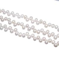 Ris odlad sötvattenspärla pärlor, Freshwater Pearl, naturlig, vit, 9-10mm, Hål:Ca 0.8mm, Såld Per Ca 15.7 inch Strand