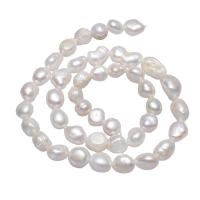 Barokní kultivované sladkovodní perle, Sladkovodní Pearl, Nuggets, přírodní, bílý, 8-9mm, Otvor:Cca 0.8mm, Prodáno za Cca 15.5 inch Strand