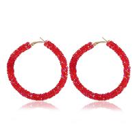 Zinc Alloy Hoop Earring, met Acryl, silver plated, voor vrouw, meer kleuren voor de keuze, 60x60mm, Verkocht door pair