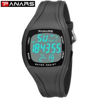 مجموعة PANARS® Watch, سيليكون, مع البلاستيك & الفولاذ المقاوم للصدأ, مطلي, قابل للتعديل & الصمام & للرجل & للماء & luminated, المزيد من الألوان للاختيار, 41X16.5mm, 25mm, طول تقريبا 10 بوصة, تباع بواسطة PC