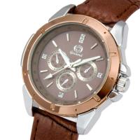 Guccamel® Kvinder Smykker Watch, PU, med zink legering dial & Glas, forgyldt, justerbar & for kvinde & med rhinestone, nikkel, bly & cadmium fri, 34x10.8mm, Længde Ca. 7.3 inch, Solgt af PC