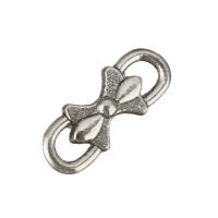 Connecteur d'alliage de Zinc bowknot, Noeud papillon, Plaqué de couleur d'argent, boucle de 1/1, protéger l'environnement, sans nickel, plomb et cadmium, 6x16x4mm, Trou:Environ 3mm, 100PC/lot, Vendu par lot