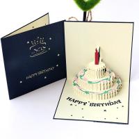 Paper 3D Greeting Card Cake word Happy Birthday handmade with envelope & 3D effect Sold By PC