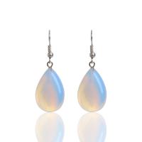 Messinki Drop Korvakorut, kanssa Sea Opal, Kyynel, platina väri päällystetty, naiselle, nikkeli, lyijy ja kadmium vapaa, 15x45mm, Myymät Pair