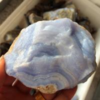 Blauw chalcedoon ambacht decoratie, Nuggets, 30mm-40mm, Ca 5pC's/Lot, Verkocht door Lot