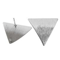 Composant pendente en laiton pour boucle d'oreille, triangle, Plaqué de platine, avec boucle, 22x20x13mm, 0.8mm, Trou:Environ 2mm, 100PC/lot, Vendu par lot