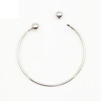 Roestvrij staal Manchet Bangle, geplatineerd, voor vrouw, Binnendiameter:Ca 60mm, Verkocht door PC