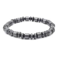 Hematite Bracelet, unisex, Fad Thart 7 Inse, 5Snáitheanna/Lot, Díolta De réir Lot