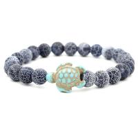 Effloresce Agate Bracelet, le Roisín, Turtle, unisex, 8mm, Fad Thart 7.4 Inse, 5Snáitheanna/Lot, Díolta De réir Lot