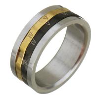 Bague en acier inoxydable, Placage, avec chiffre romain & pour femme, 8mm, Taille:8, Vendu par PC