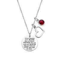 Chaîne en acier inoxydable Collier Sweater, coeur, avec le motif de lettre & pour femme & avec strass, plus de couleurs à choisir, 25mm, 19x15x2mm, 8mm, Vendu par Environ 23.6 pouce brin