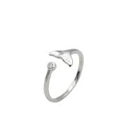 Sterling Silver Jewelry Finger Ring, 925 Sterling Silver, dath airgid plated, do bhean & le rhinestone, Méid:7, Díolta De réir PC